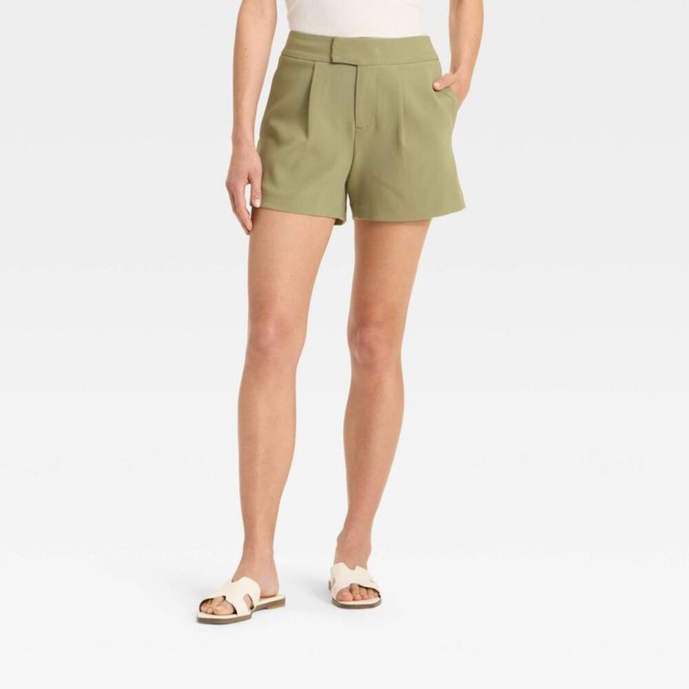 Women's High-Rise Tailored Shorts - Olive 8